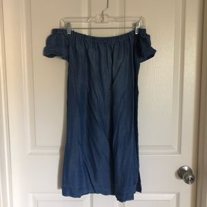 Denim off the shoulder dress